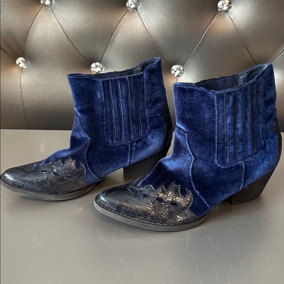 Very Volatile Blue and Black Ankle Boots - Picture 2 of 5